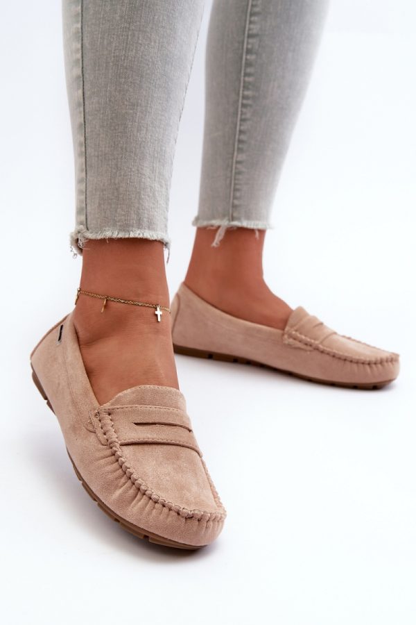 Beige Mocassin in Moccasins, Loafers with Fabric, Footbed and Upper Height