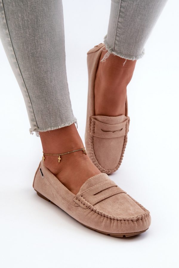 Beige Mocassin in Moccasins, Loafers with Fabric, Footbed and Upper Height