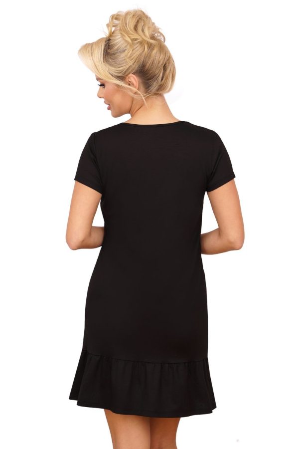 Black Nightshirt in Cotton .