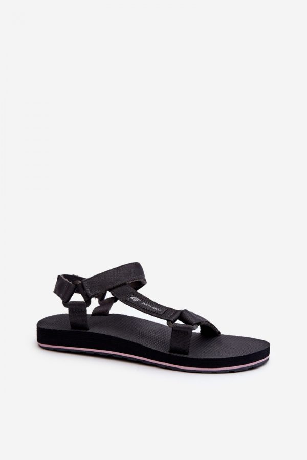 Grey Sandals in Sandals & Flip-Flops For Women with Fabric, Footbed and Sole Height