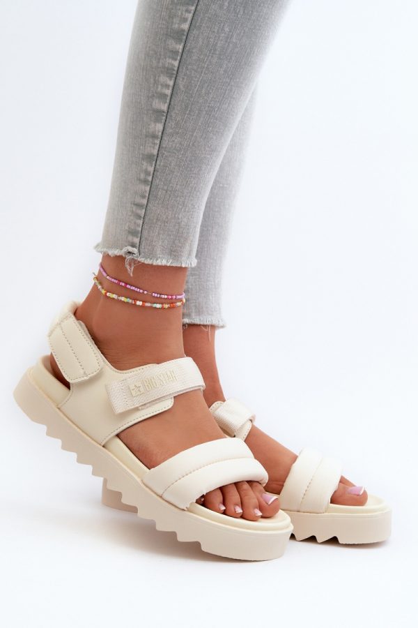 beige Platform sandals model 198790 Step in style