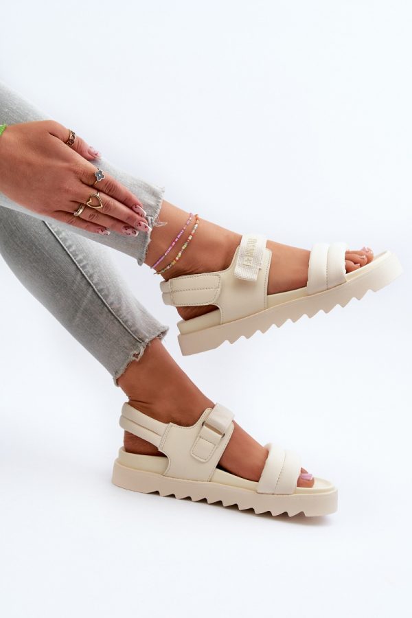 beige Platform sandals model 198790 Step in style