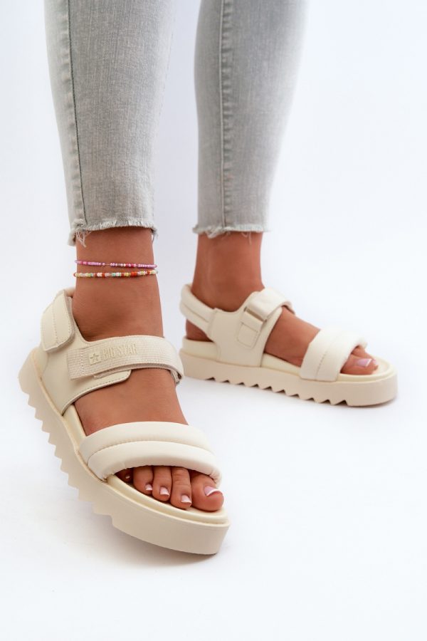 beige Platform sandals model 198790 Step in style