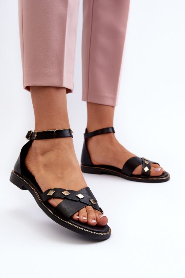 Black Sandals in Sandals & Flip-Flops For Women with Fabric, Footbed and Heel Height