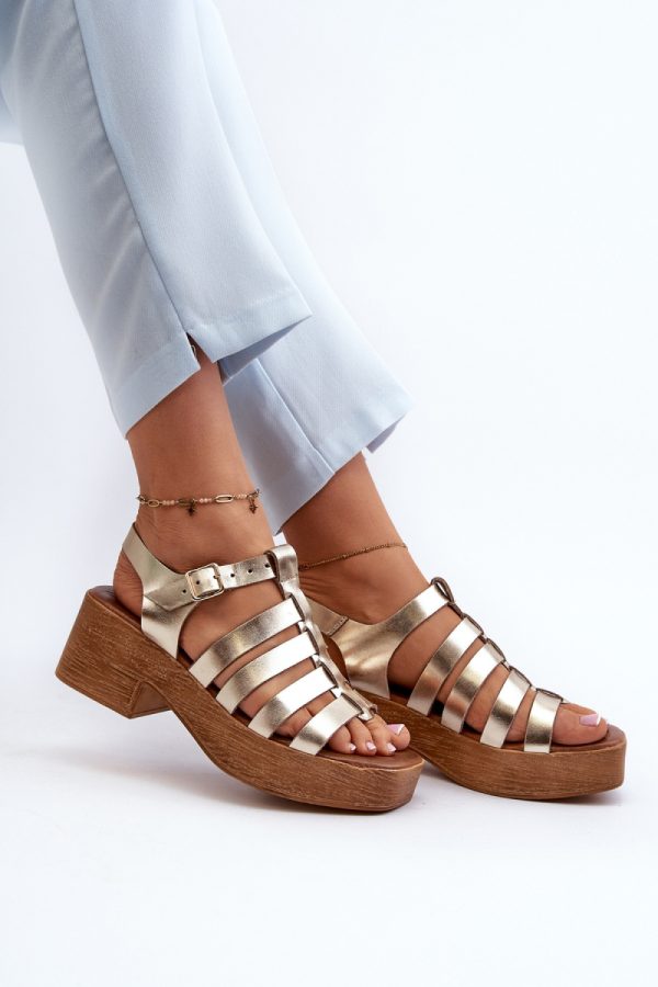 yellow Heel sandals model 198812 Step in style