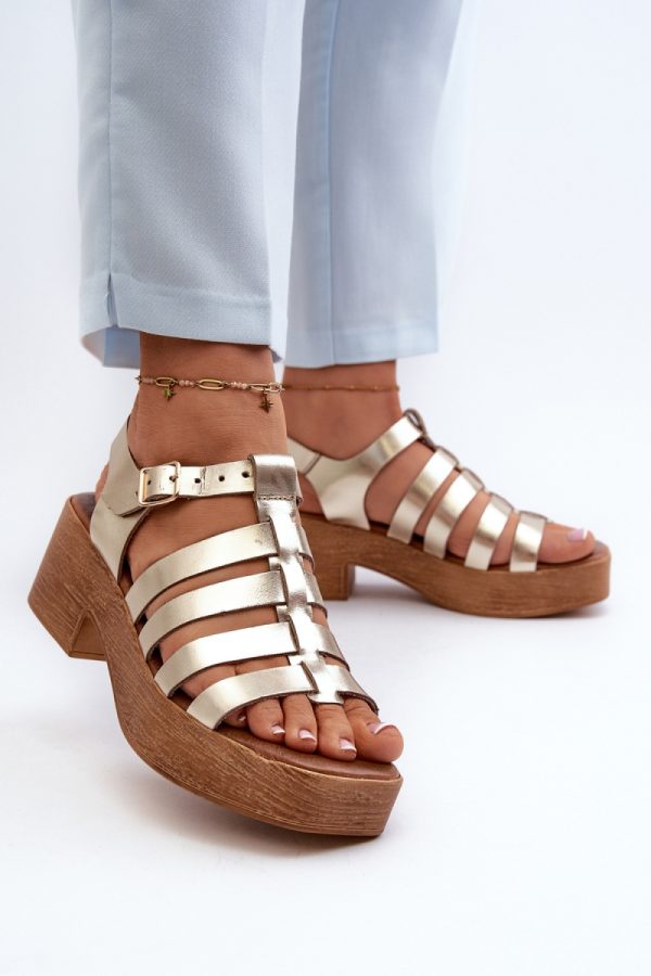 yellow Heel sandals model 198812 Step in style