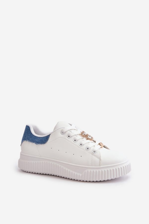 White Sneakers in Women`s Athletic Shoes, Trainers, Sneakers with Fabric, Footbed, Upper Height and Platform Height