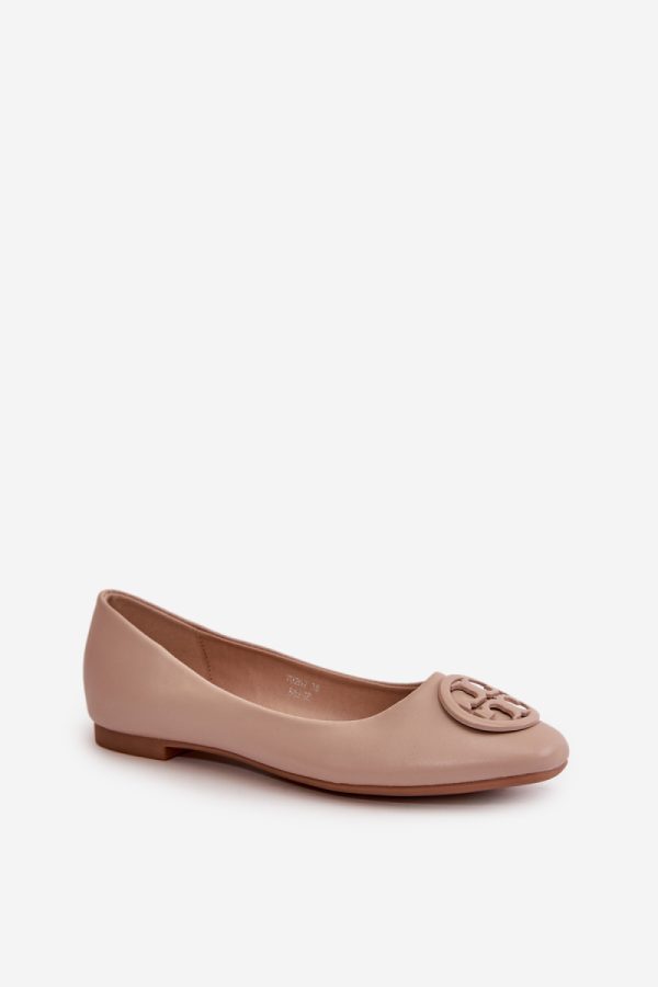 Beige Ballet Flats in Ballet Flats, Ballet Pumps For Women with Fabric, Footbed and Upper Height