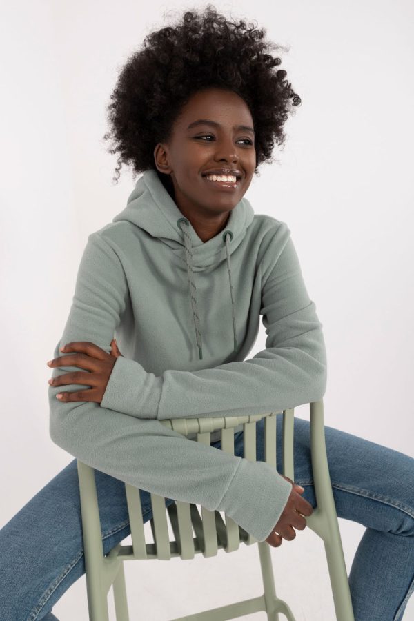 Green Sweatshirt in Sweatshirts For Women with Polyester