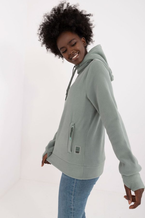 Green Sweatshirt in Sweatshirts For Women with Polyester