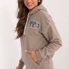 Beige Sweatshirt in Sweatshirts For Women with Polyester