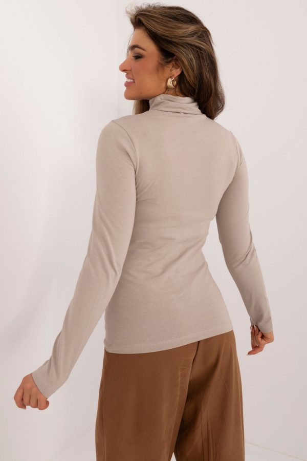 Beige Blouse in Women`s Blouses, Tunics with Cotton and Spandex