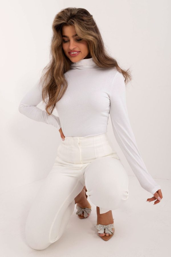 White Blouse in Women`s Blouses, Tunics with Cotton and Spandex