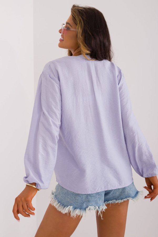 Blue Blouse in Women`s Blouses, Tunics with Spandex and Viscose
