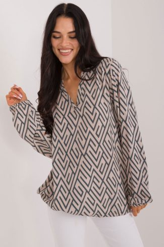 Beige Blouse in Women`s Blouses, Tunics with Viscose