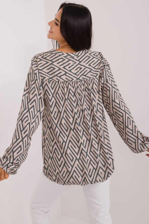 Beige Blouse in Women`s Blouses, Tunics with Viscose