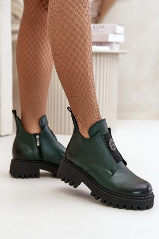 Green Boots in Women`s Ankle Boots & Booties with Fabric, Warmers, Footbed, Upper Height, Heel Height and Platform Height