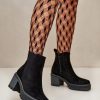 Black Heel Boots in Women`s Ankle Boots & Booties with Fabric, Warmers, Footbed, Upper Height and Heel Height
