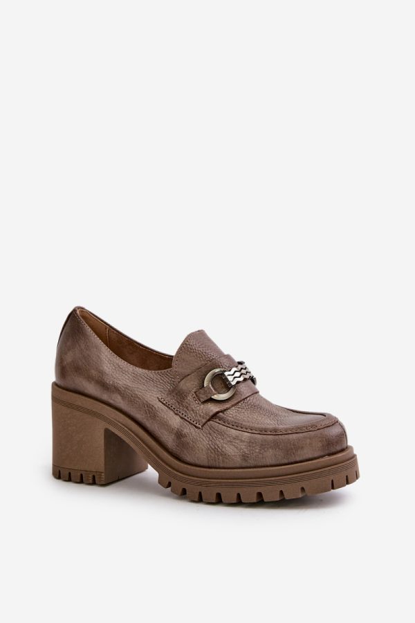 Beige Heeled Low Shoes in Women`s Ankle Boots & Booties with Fabric, Footbed, Upper Height, Heel Height and Platform Height