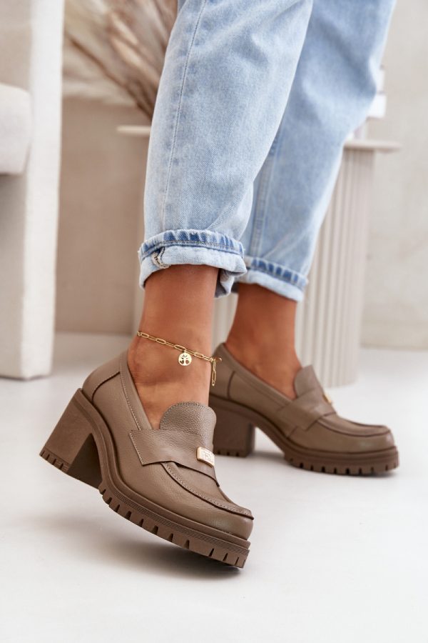 Beige Heeled Low Shoes in Women`s Ankle Boots & Booties with Fabric, Footbed, Upper Height, Heel Height and Platform Height