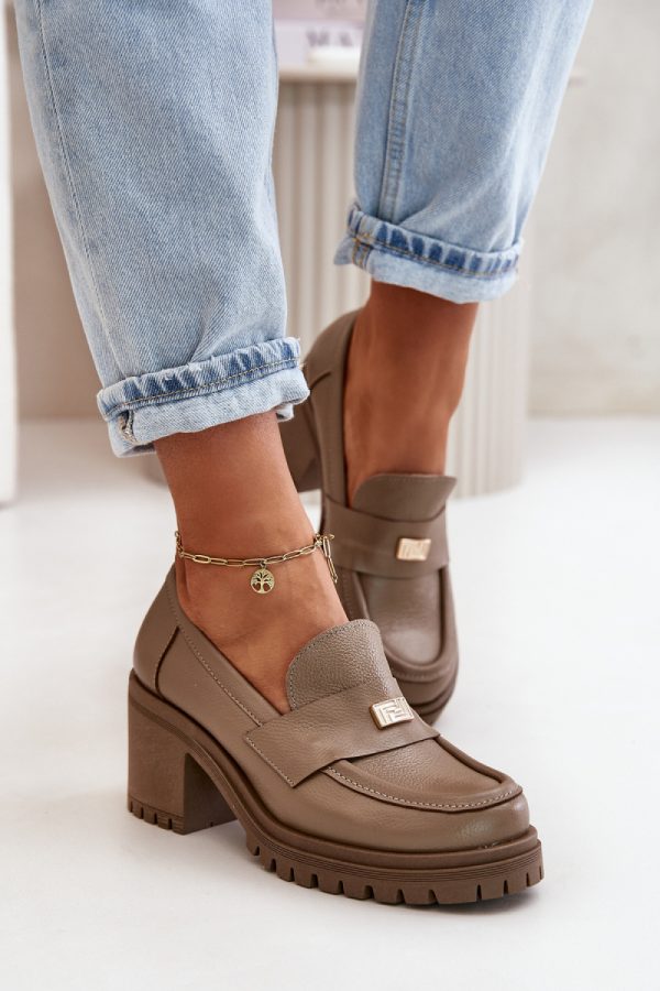 Beige Heeled Low Shoes in Women`s Ankle Boots & Booties with Fabric, Footbed, Upper Height, Heel Height and Platform Height