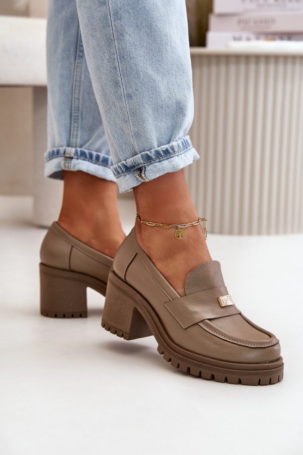 Beige Heeled Low Shoes in Women`s Ankle Boots & Booties with Fabric, Footbed, Upper Height, Heel Height and Platform Height