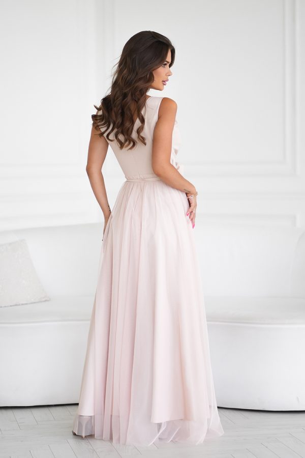 Beige Long Dress in Evening Dresses with