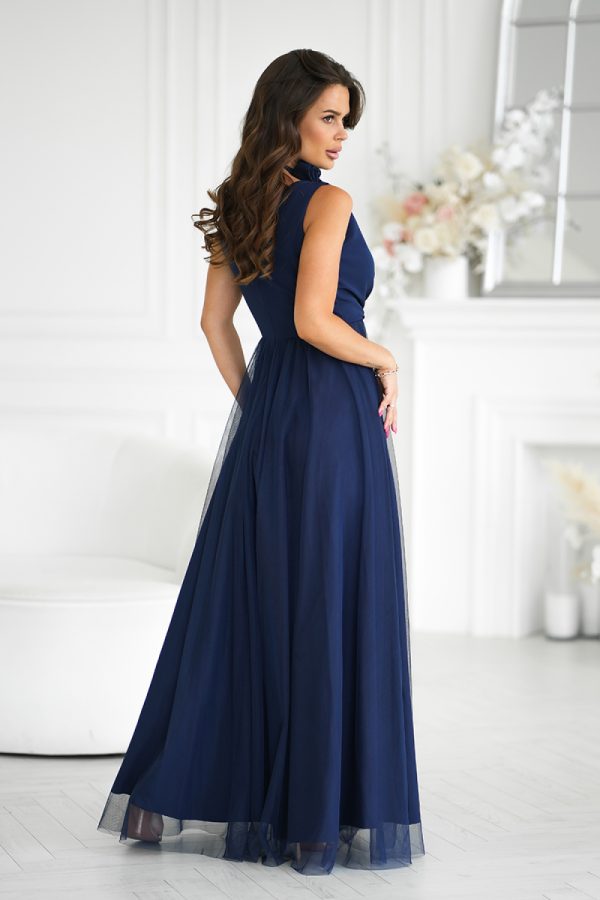 Navy Blue Long Dress in Evening Dresses with