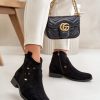 1036893.jpg Black Boots in Women`s Ankle Boots & Booties with Fabric, Footbed, Upper Height and Heel Height