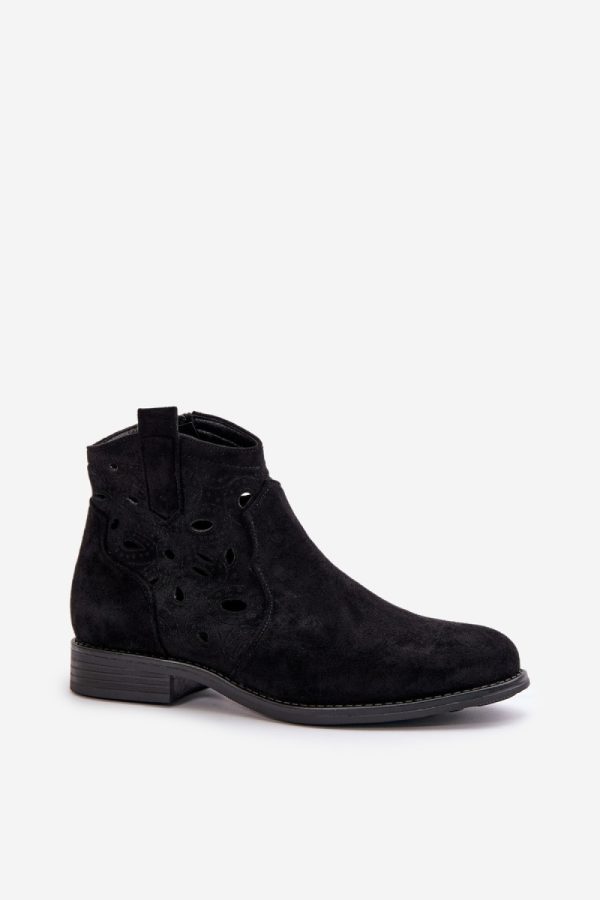 Black Boots in Women`s Ankle Boots & Booties with Fabric, Footbed, Upper Height and Heel Height