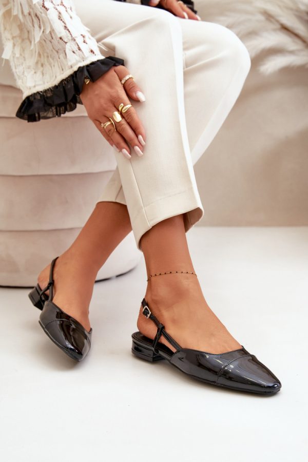 Black Ballet Flats in Ballet Flats, Ballet Pumps For Women with Fabric, Footbed and Heel Height