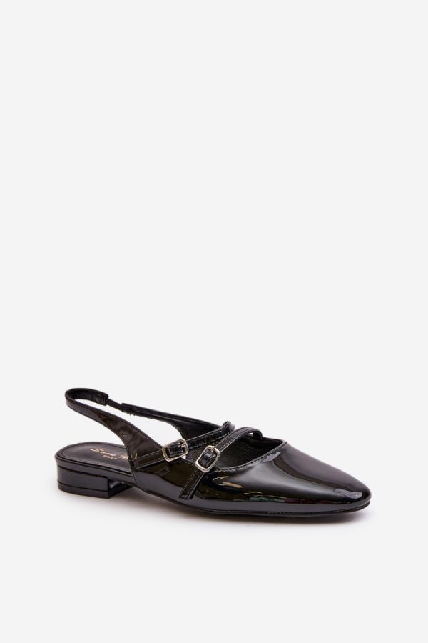 Black Ballet Flats in Ballet Flats, Ballet Pumps For Women with Fabric, Footbed and Heel Height