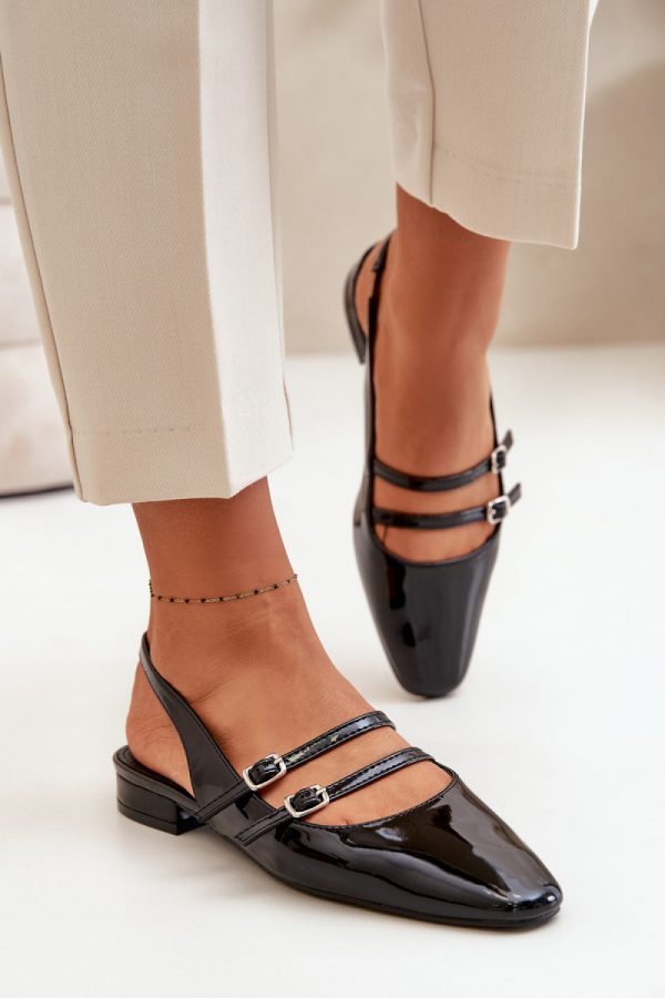 Black Ballet Flats in Ballet Flats, Ballet Pumps For Women with Fabric, Footbed and Heel Height