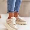 1038200.jpg Beige Sport Shoes in Women`s Athletic Shoes, Trainers, Sneakers with Fabric, Warmers, Footbed, Upper Height and Platform Height