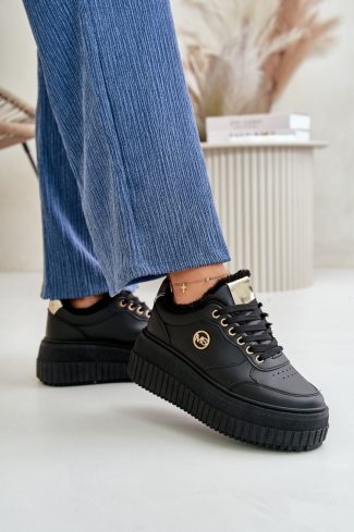 Black Sport Shoes in Women`s Athletic Shoes, Trainers, Sneakers with Fabric, Warmers, Footbed, Upper Height and Platform Height