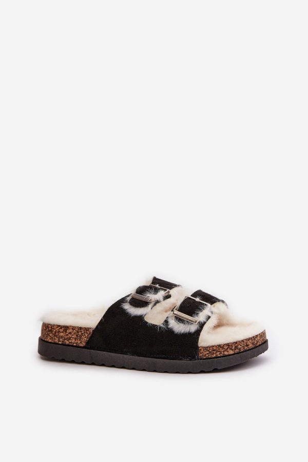 Black Slippers in Slippers For Women with Fabric, Warmers, Footbed and Platform Height