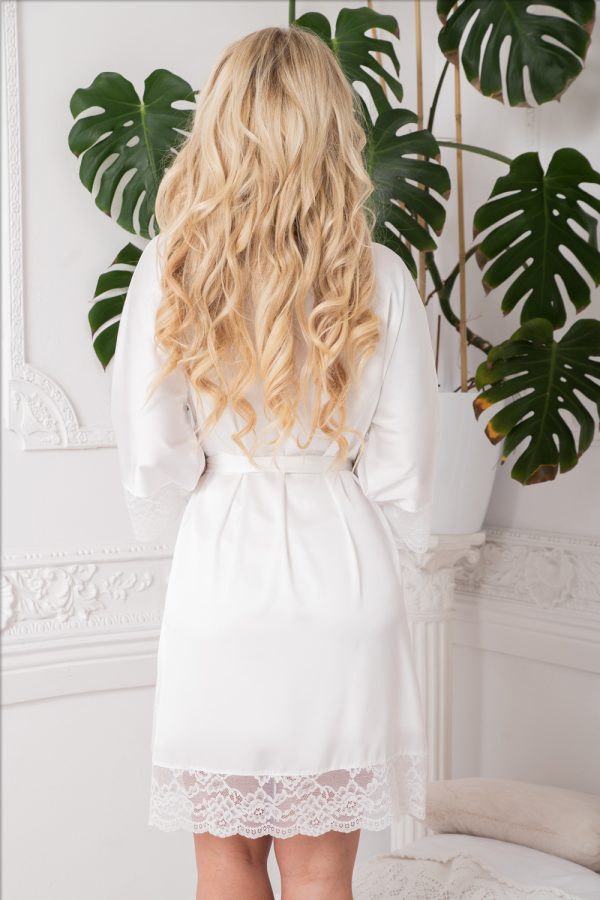 Beige Bathrobe in Dressing Gowns, Bathrobes For Women with Spandex and Polyester