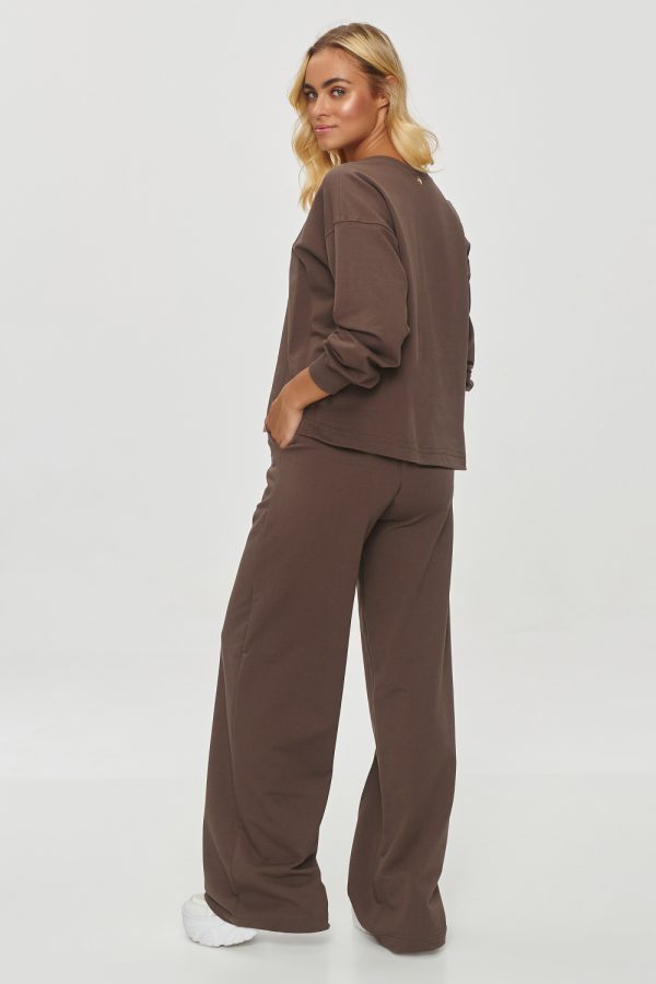 Brown Set in Pants, Trousers, Shorts with Cotton and Spandex