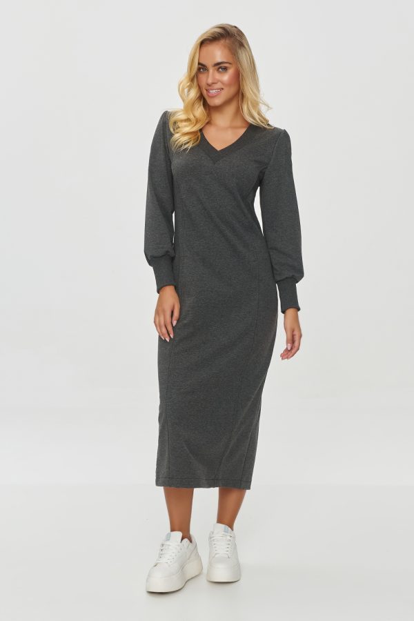 Grey Daydress in Day Dresses with Cotton and Spandex