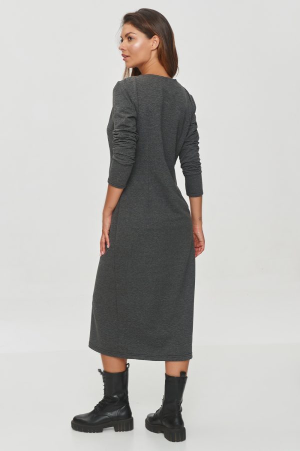 Grey Daydress in Day Dresses with Cotton and Spandex