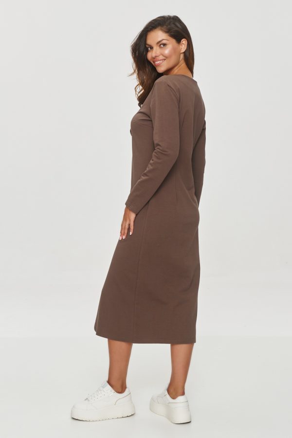 Brown Daydress in Day Dresses with Cotton and Spandex