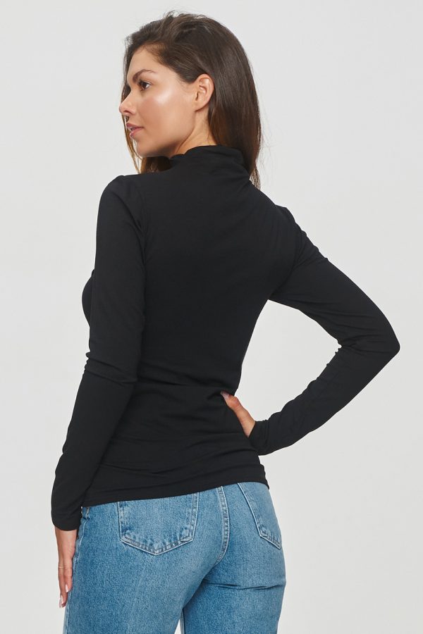 Black Blouse in Women`s Blouses, Tunics with Spandex and Viscose