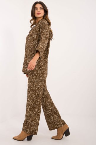 Beige Set in Pants, Trousers, Shorts with Spandex and Polyester