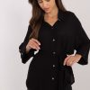 Black Shirt in Shirts For Women with Cotton, Spandex and Viscose