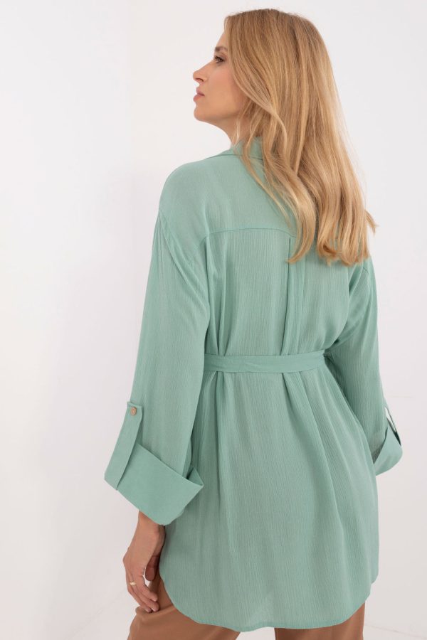 Green Shirt in Shirts For Women with Cotton, Spandex and Viscose