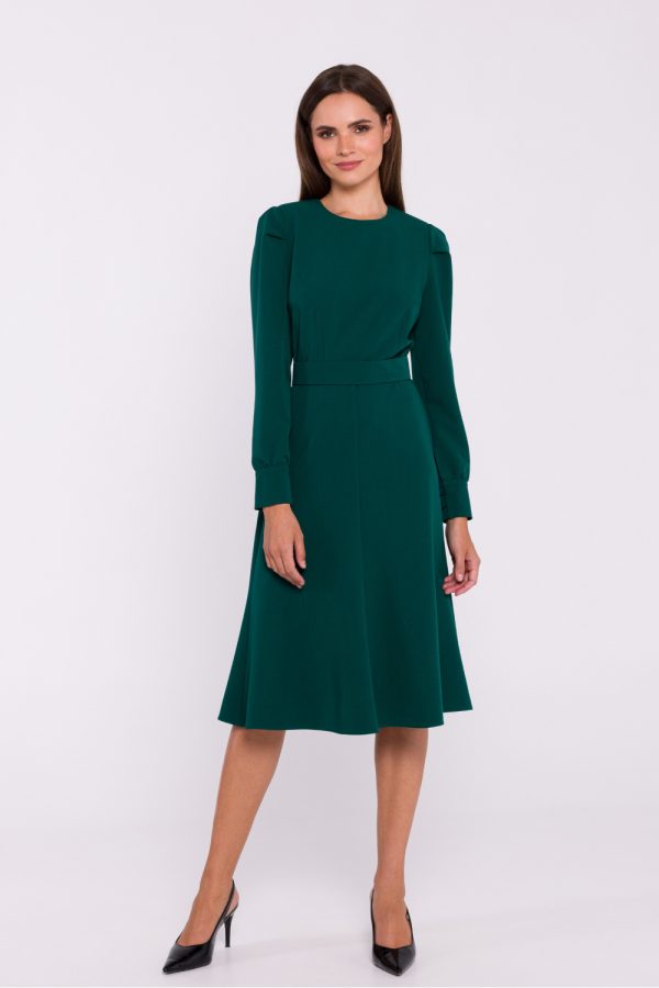 Green Daydress in Day Dresses with Spandex, Polyester and Viscose