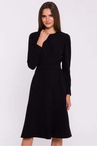 Black Daydress in Day Dresses with Spandex, Polyester and Viscose