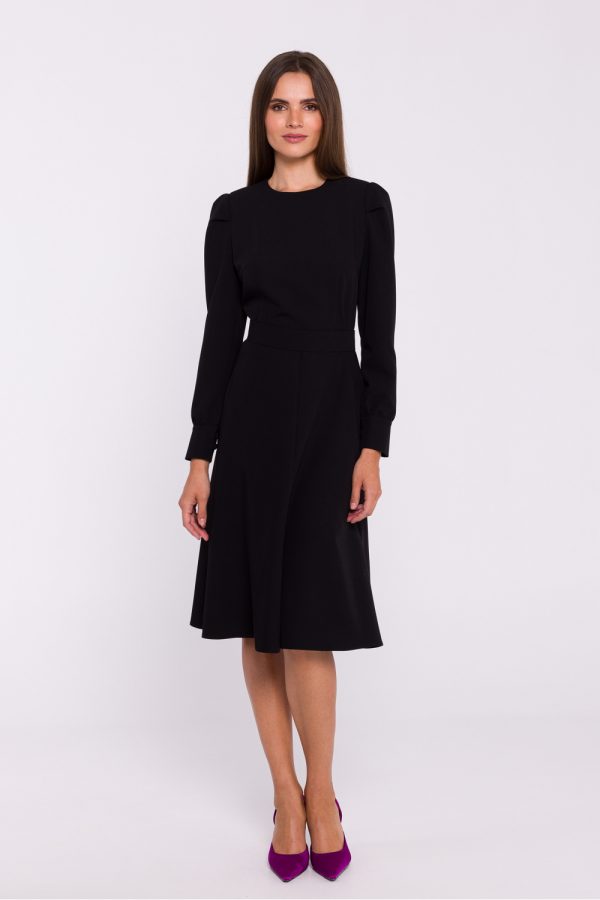 Black Daydress in Day Dresses with Spandex, Polyester and Viscose