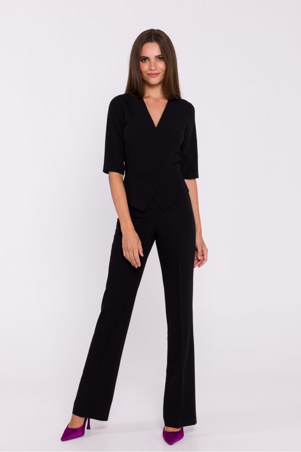 Black Suit in Playsuits For Women with Spandex, Polyester and Viscose