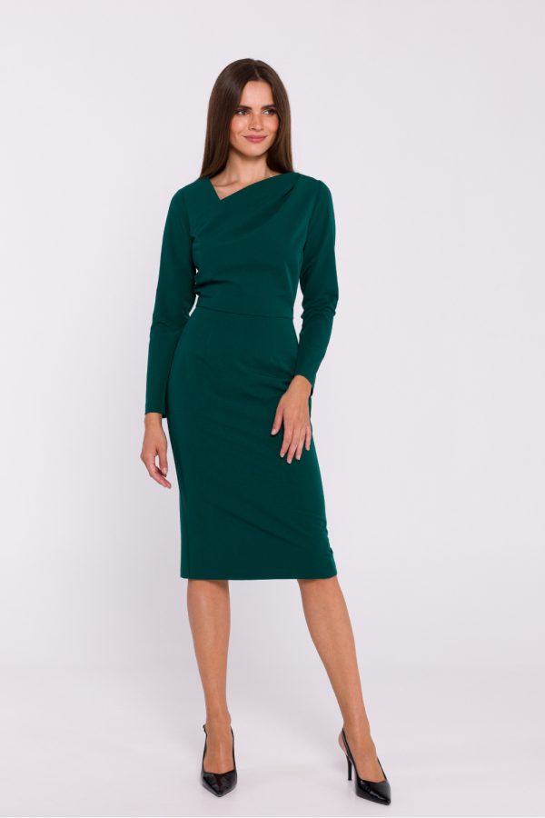 Green Daydress in Day Dresses with Spandex, Polyester and Viscose